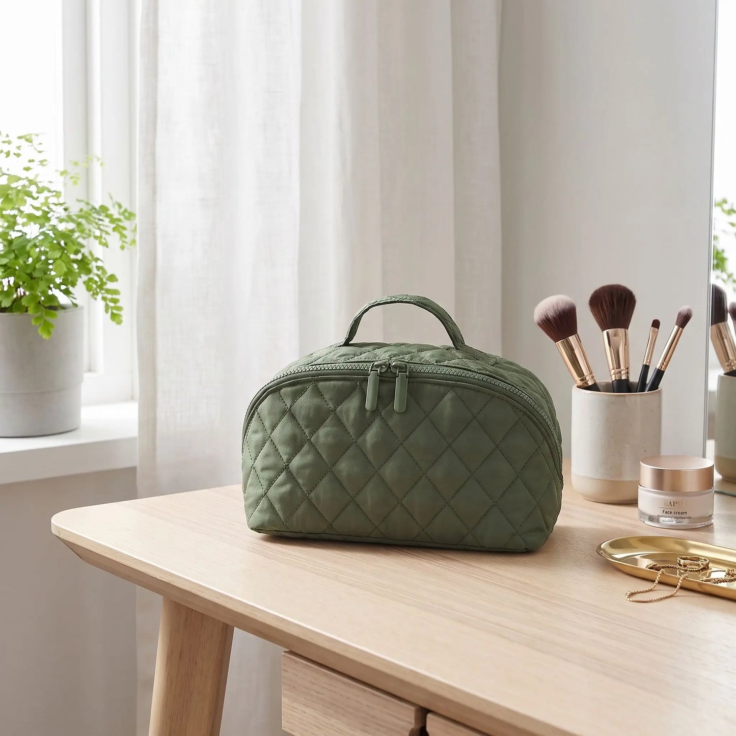 trousse toilette souple grande taille verte