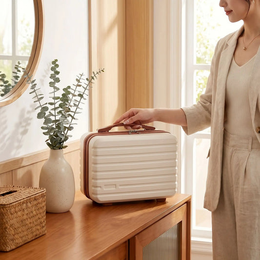 vanity case voyage cabine avion beige marron