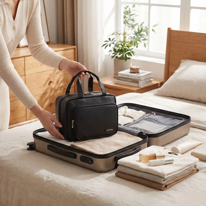vanity cuir femme voyage noir