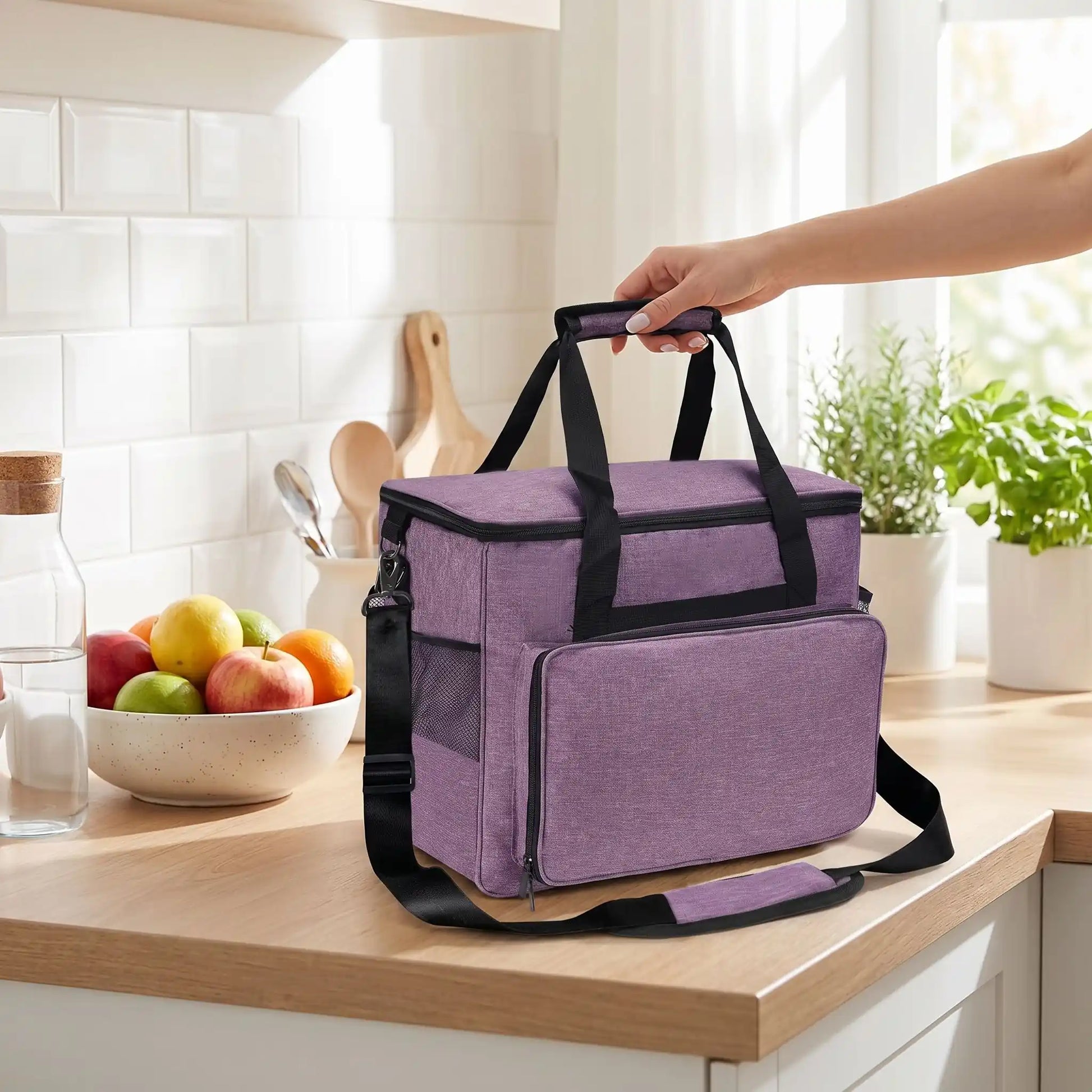 vanity en toile pour femme mauve