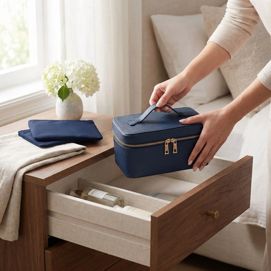 vanity femme chic bleu fonce