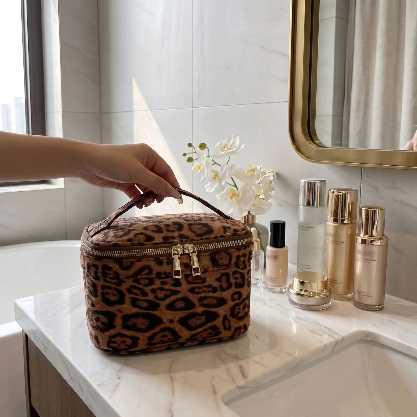 vanity femme chic leopard marron