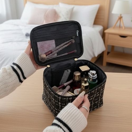 vanity femme chic rangement maquillage