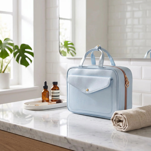 vanity femme grande capacite bleu