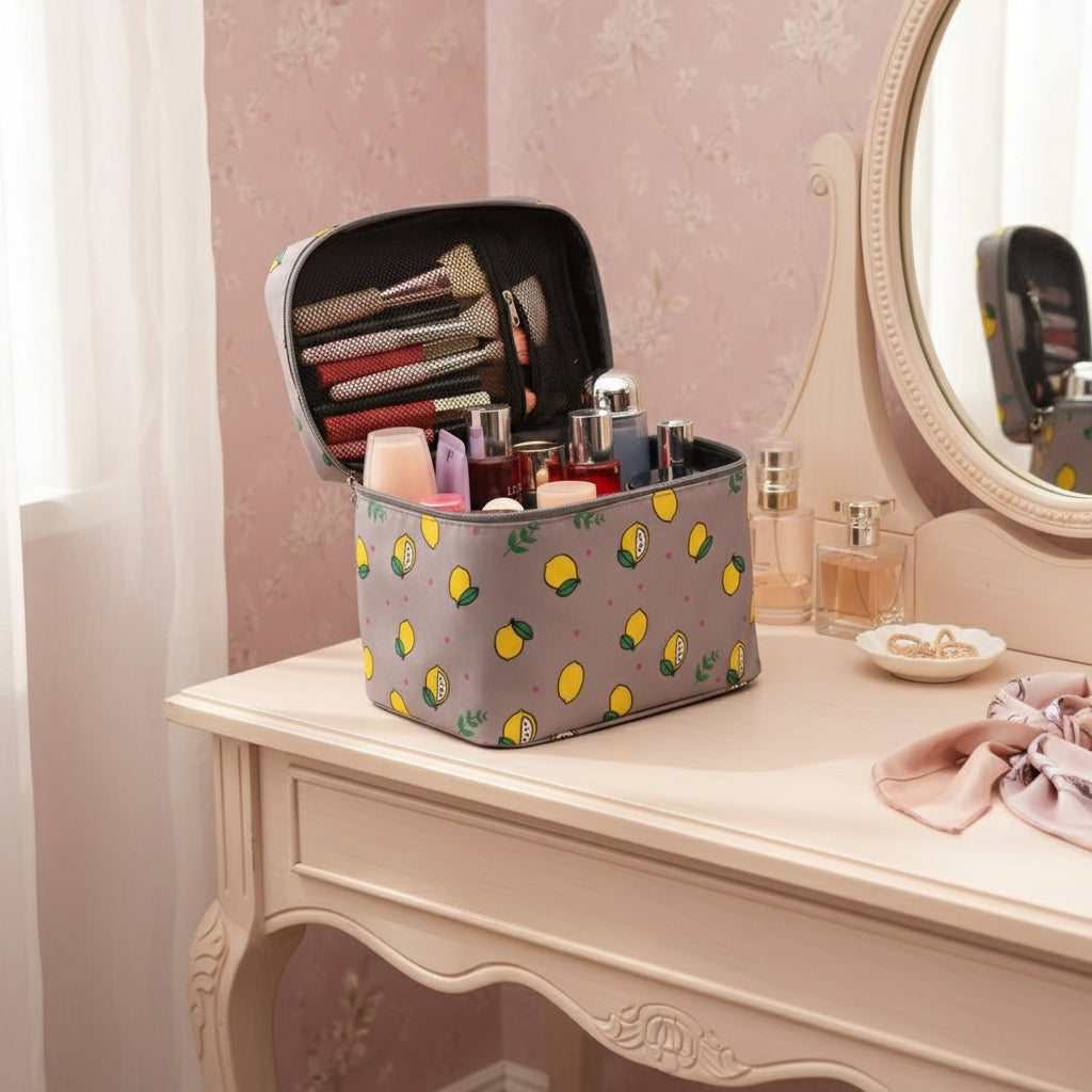 vanity femme gris motif citron