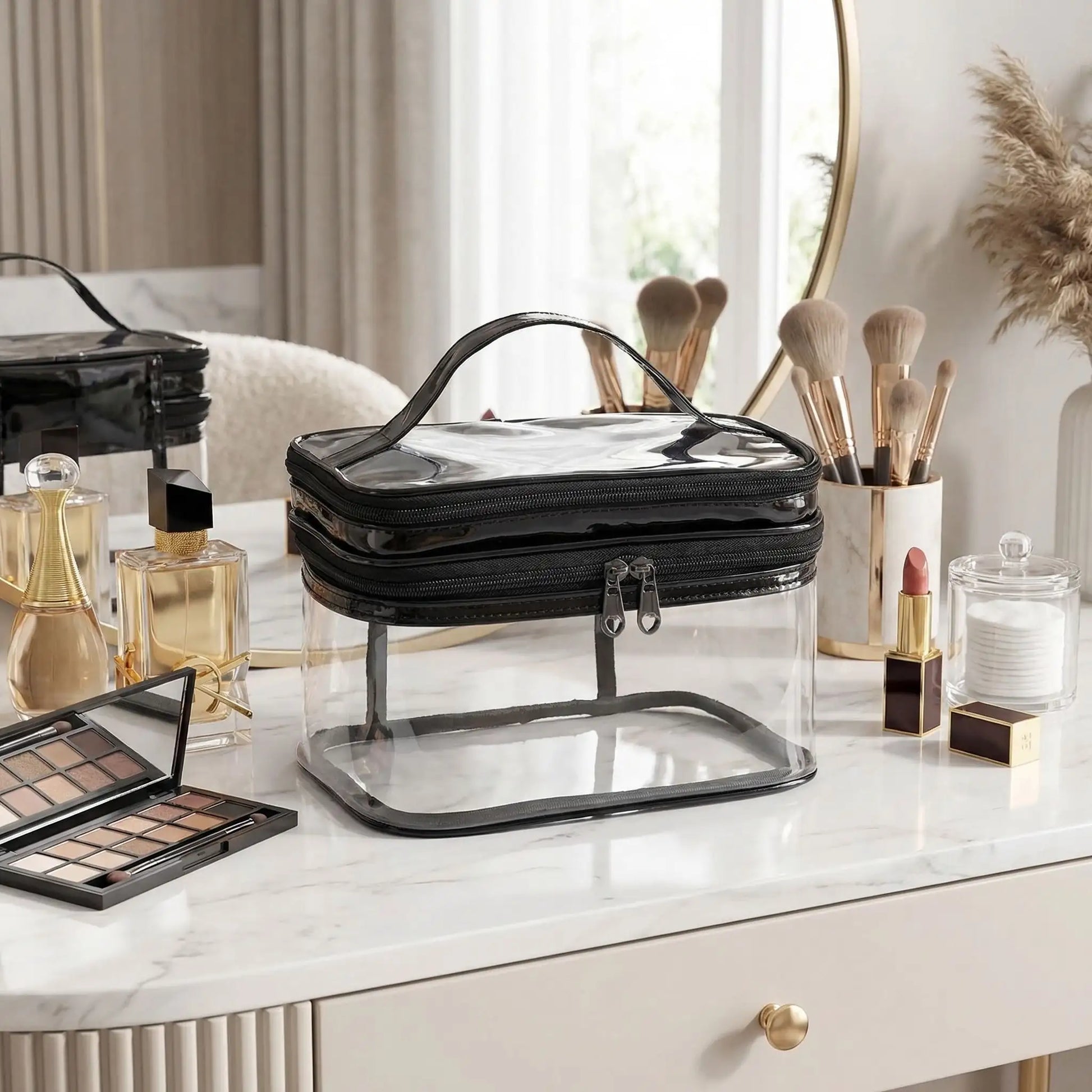 vanity femme noir transparent