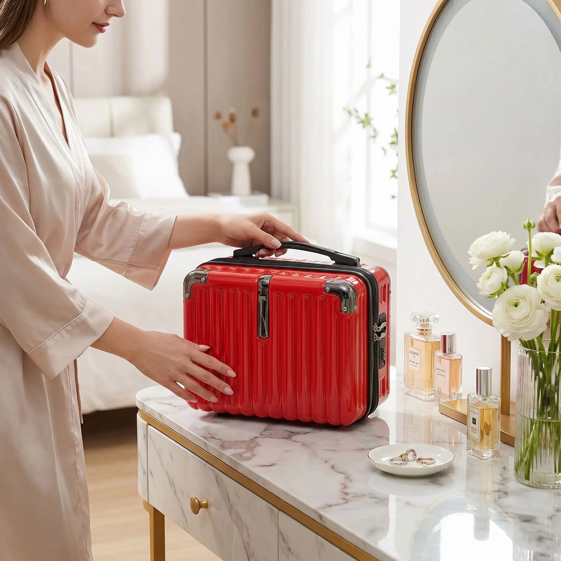 vanity femme rigide rouge