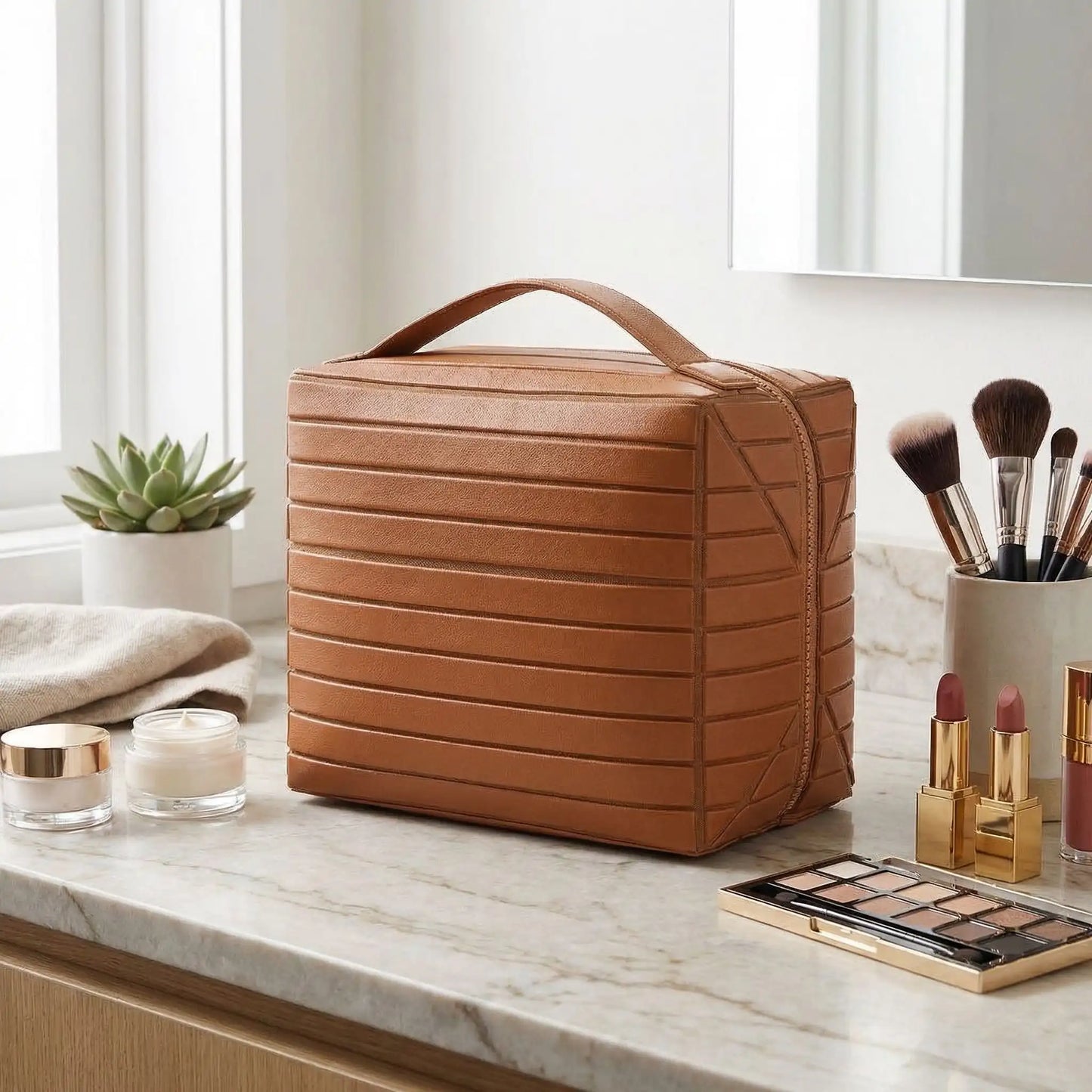 vanity femme tendance marron rayures