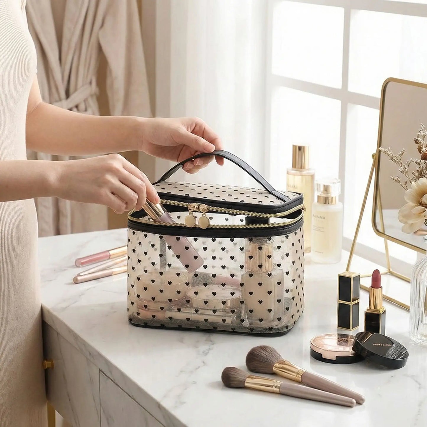 vanity femme tendance transparent