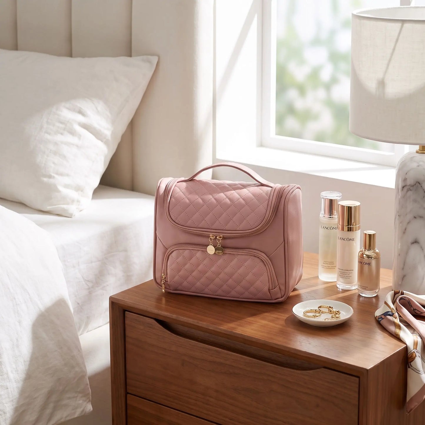 vanity femme voyage rose clair