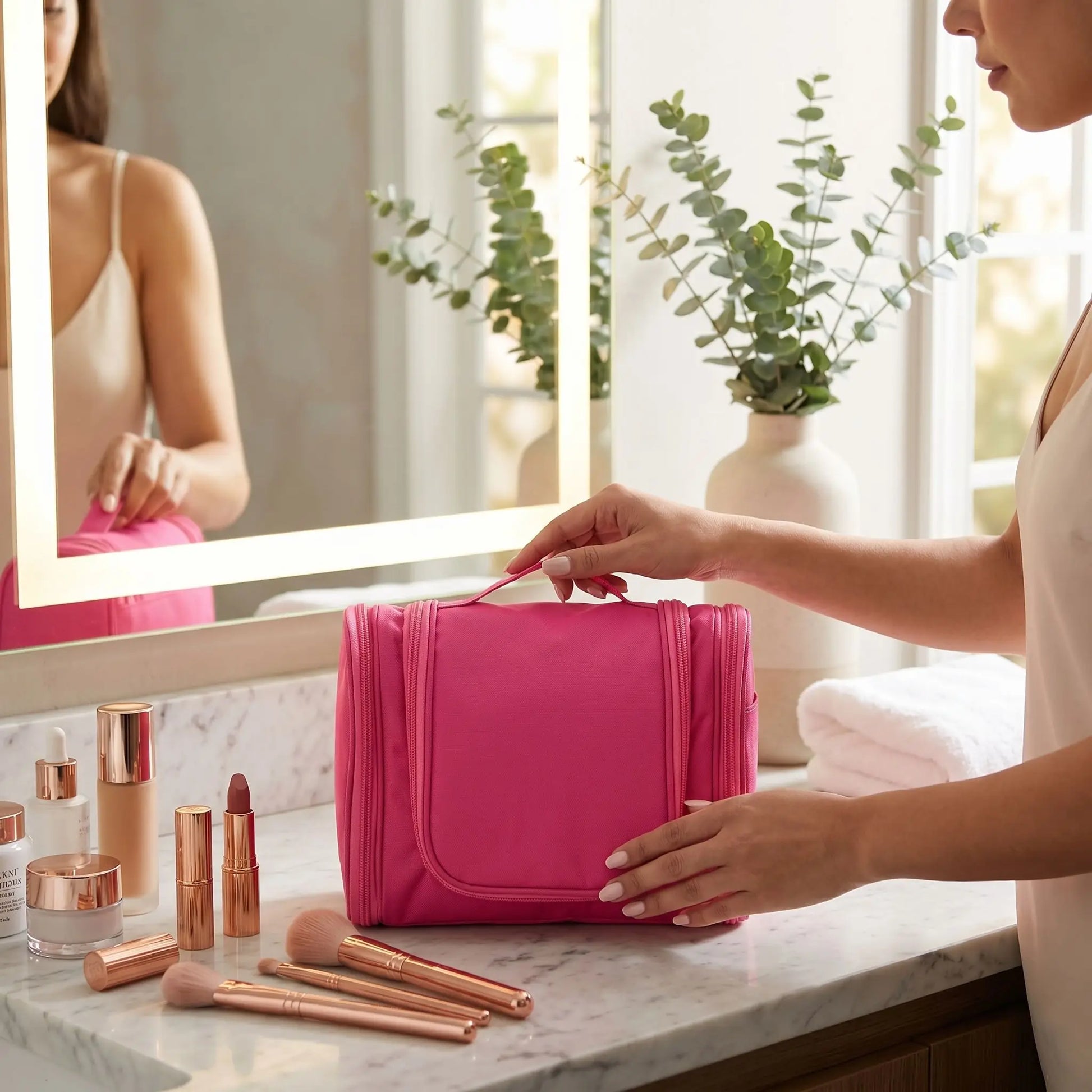 vanity femme voyage rose