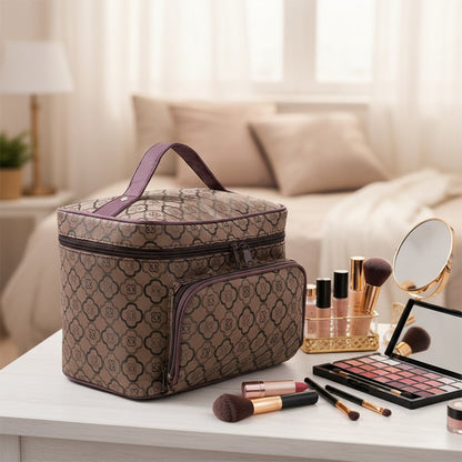 vanity marron motif fleur