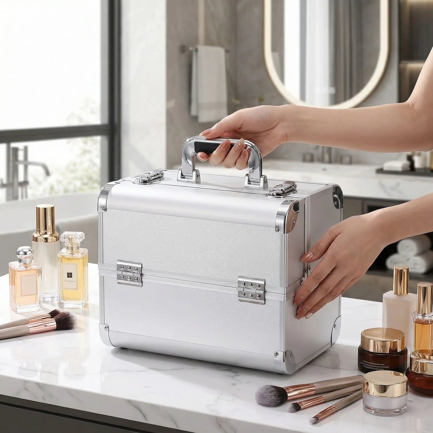 vanity rigide argente