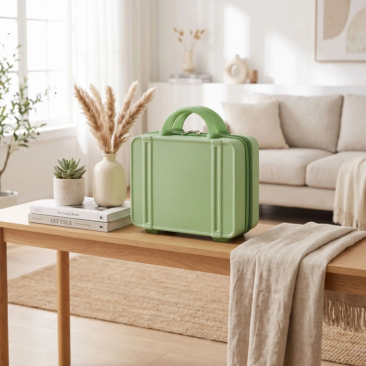 vanity rigide avec compartiments vert