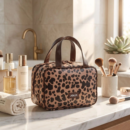 vanity souple avec compartiment leopard