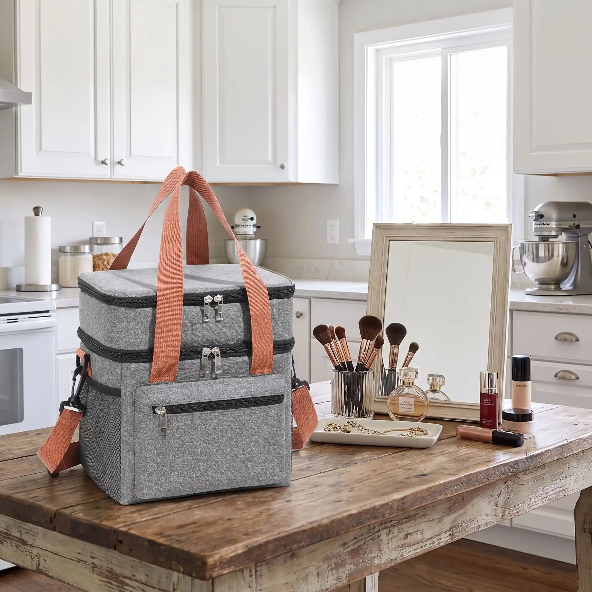vanity souple avec compartiment pratique