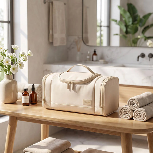 vanity souple compartimente beige