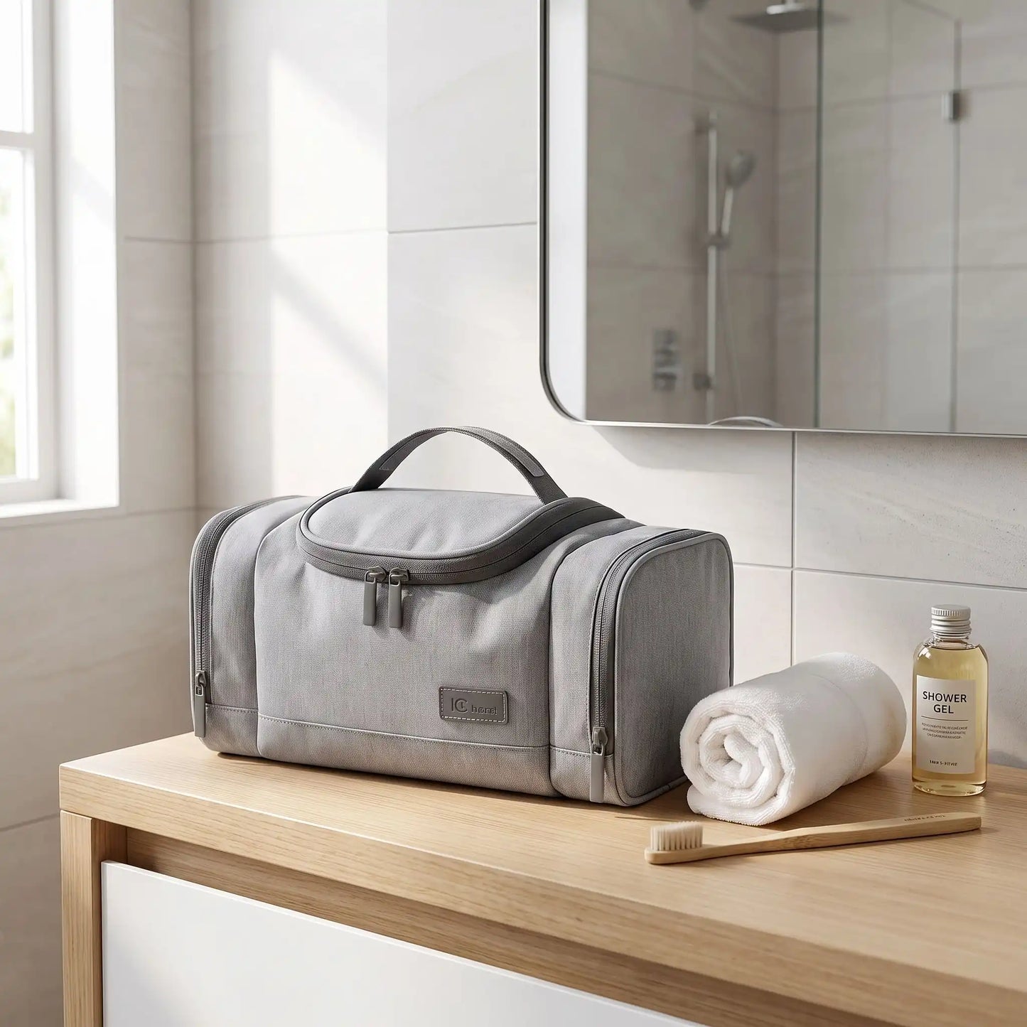 vanity souple compartimente gris