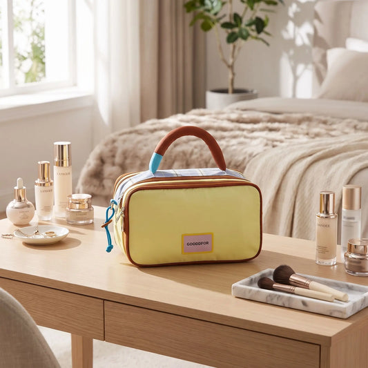 vanity souple femme compartiments jaune