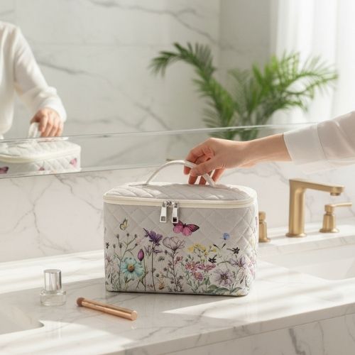 vanity souple rangement maquillage matelassee genereux
