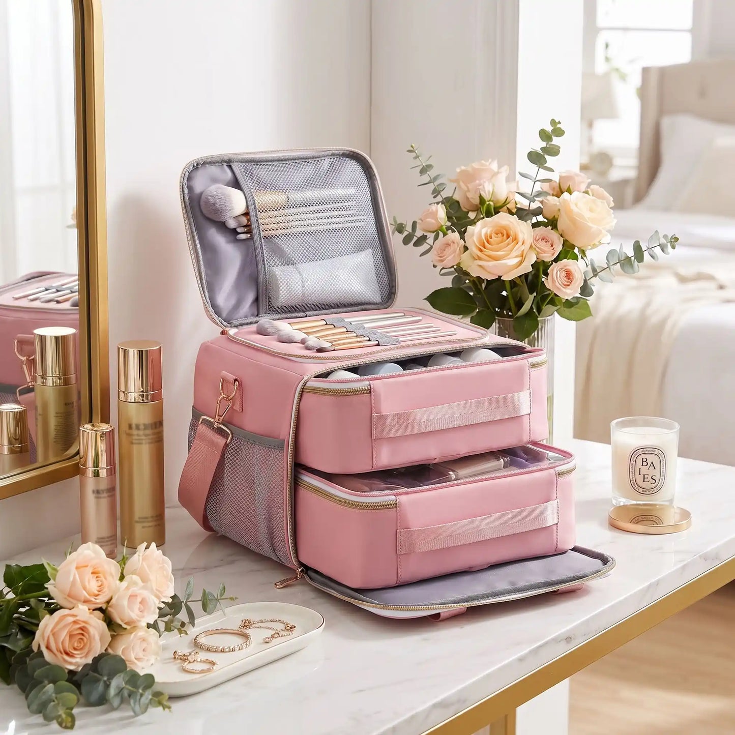 vanity souple voyage femme rose
